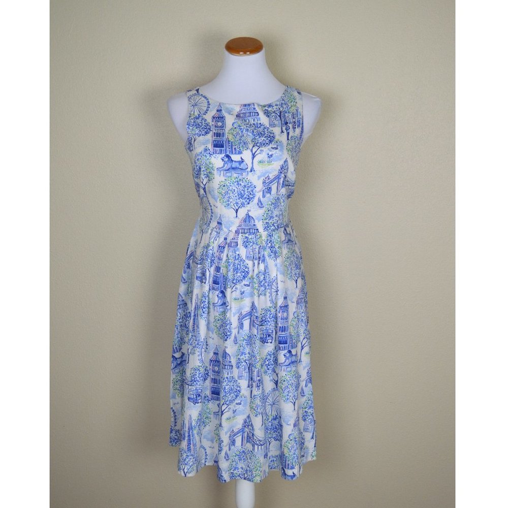 Cath Kidston London Toile Tie Waist Dress 10